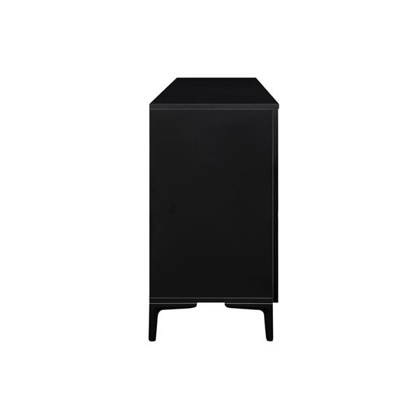 Credenza moderna 4 ante in legno noce e nero 200x40x74 cm – Toledo