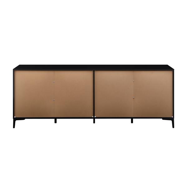 Credenza moderna 4 ante in legno noce e nero 200x40x74 cm – Toledo