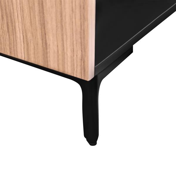 Credenza moderna 4 ante in legno noce e nero 200x40x74 cm – Toledo