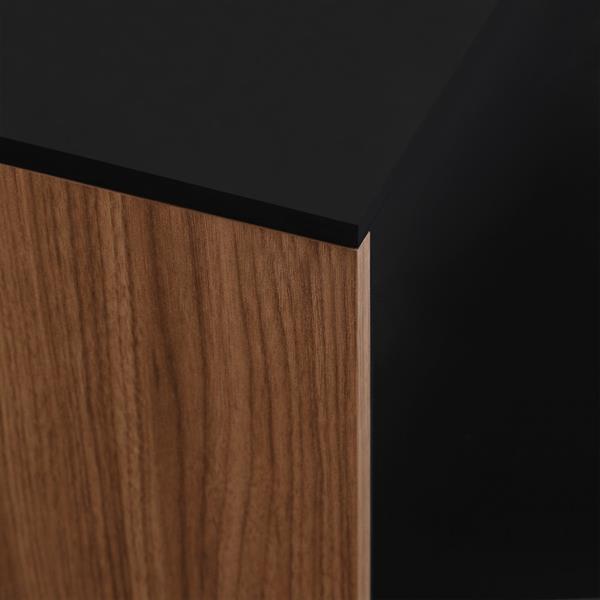 Credenza moderna 4 ante in legno noce e nero 200x40x74 cm – Toledo