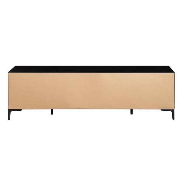 Mobile TV soggiorno moderno in legno noce e nero 180x40x53,4 cm – Toledo