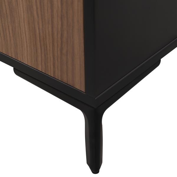 Mobile TV soggiorno moderno in legno noce e nero 180x40x53,4 cm – Toledo