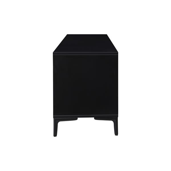 Mobile TV soggiorno moderno 4 ante in legno noce e nero 200x40x54 cm – Toledo