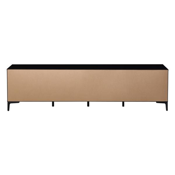 Mobile TV soggiorno moderno 4 ante in legno noce e nero 200x40x54 cm – Toledo