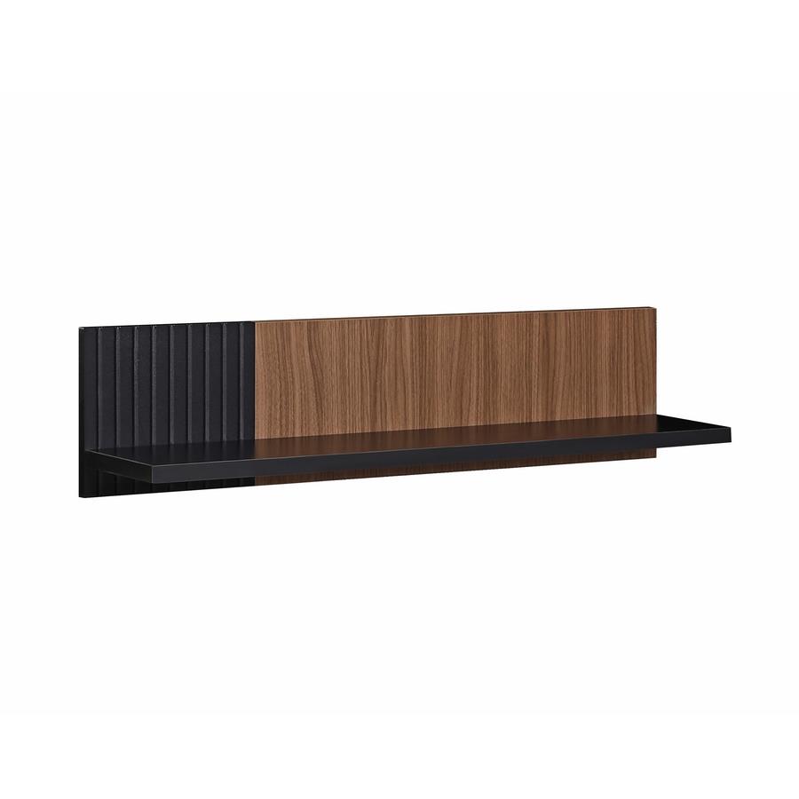 Mensola da muro moderna in legno noce e nero 110x20x25 cm – Toledo
