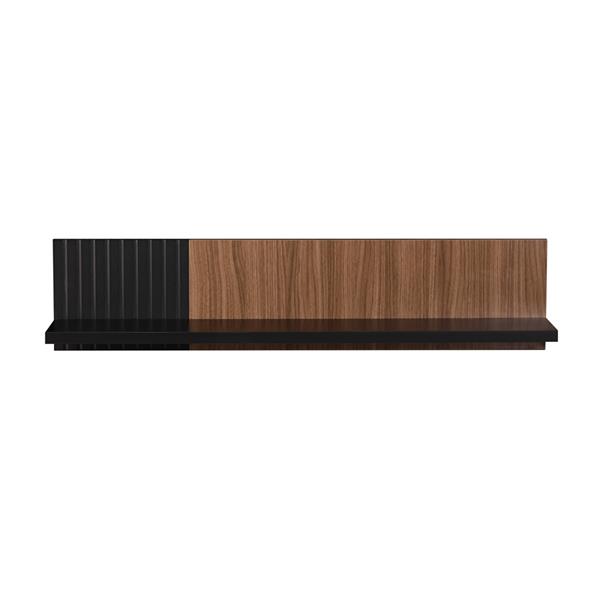 Mensola da muro moderna in legno noce e nero 110x20x25 cm – Toledo