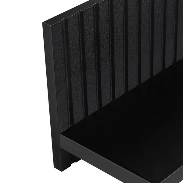 Mensola da muro moderna in legno noce e nero 110x20x25 cm – Toledo