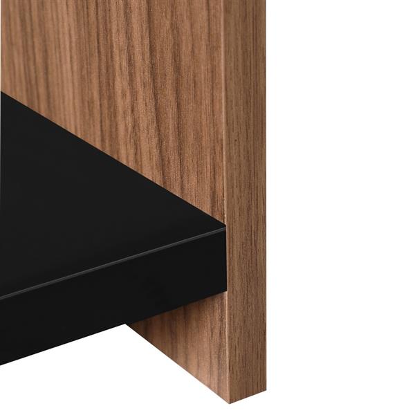 Mensola da muro moderna in legno noce e nero 110x20x25 cm – Toledo