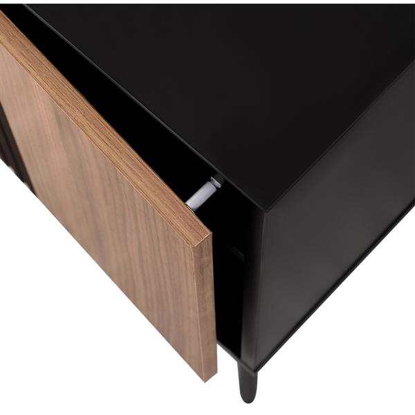 Comodino camera da letto moderno in legno noce e nero 44x40x52,5 cm – Toledo