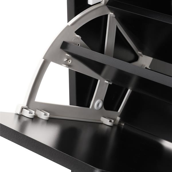 Scarpiera in legno 4 ante a ribalta noce e nero 63x26x165 cm – Toledo