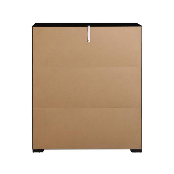 Cassettiera moderna in legno noce e nero 6 cassetti e anta 100x40x117 cm – Toledo