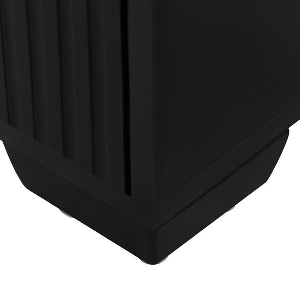 Cassettiera moderna in legno noce e nero 6 cassetti e anta 100x40x117 cm – Toledo