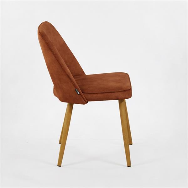 Set 4 sedie sala da pranzo in tessuto effetto velluto color mattone – Oblo