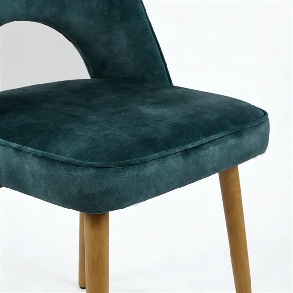 Set 4 sedie sala da pranzo in tessuto effetto velluto color petrolio – Oblo