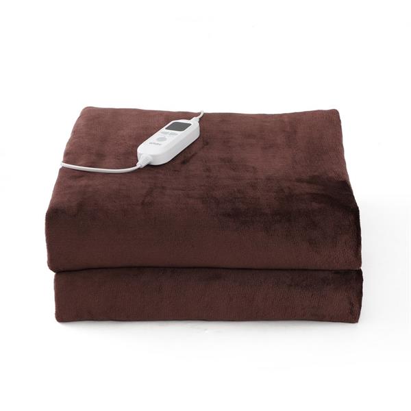 Coperta riscaldante elettrica marrone 180x160 cm 110W con cavo 2 m