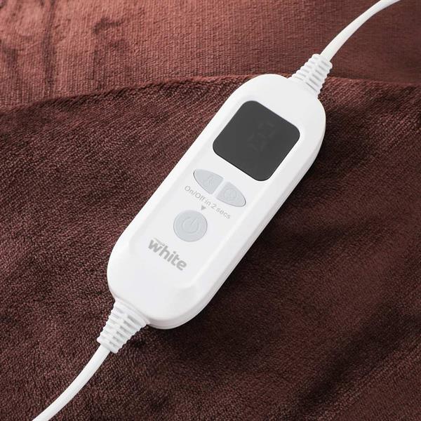 Coperta riscaldante elettrica marrone 180x160 cm 110W con cavo 2 m