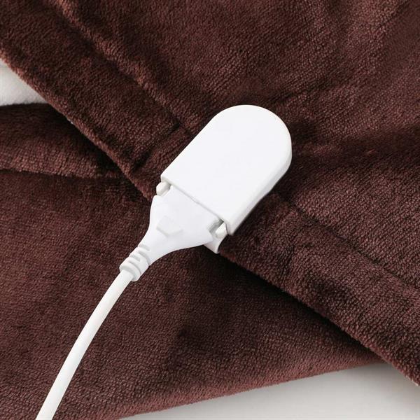 Coperta riscaldante elettrica marrone 180x160 cm 110W con cavo 2 m