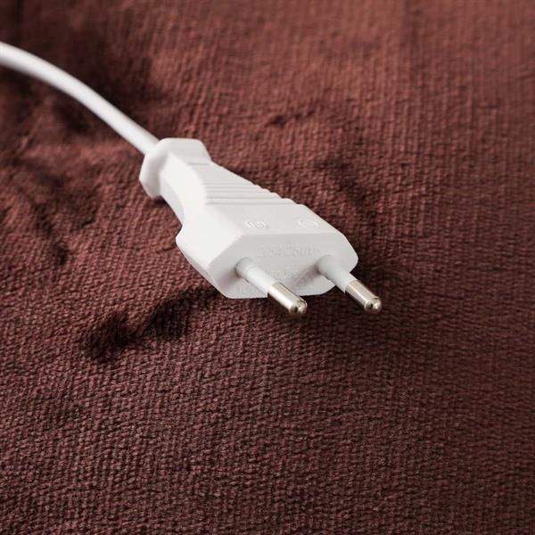 Coperta riscaldante elettrica marrone 180x160 cm 110W con cavo 2 m