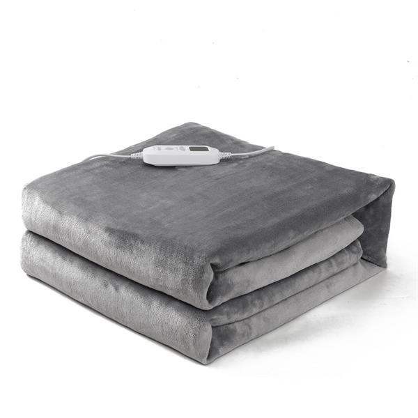 Coperta riscaldante elettrica grigio 180x160 cm 110W con cavo 2 m