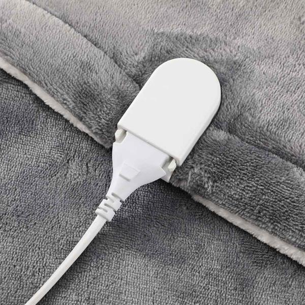Coperta riscaldante elettrica grigio 160x120 cm 110W con cavo 2 m