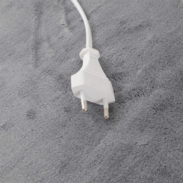 Coperta riscaldante elettrica grigio 160x120 cm 110W con cavo 2 m