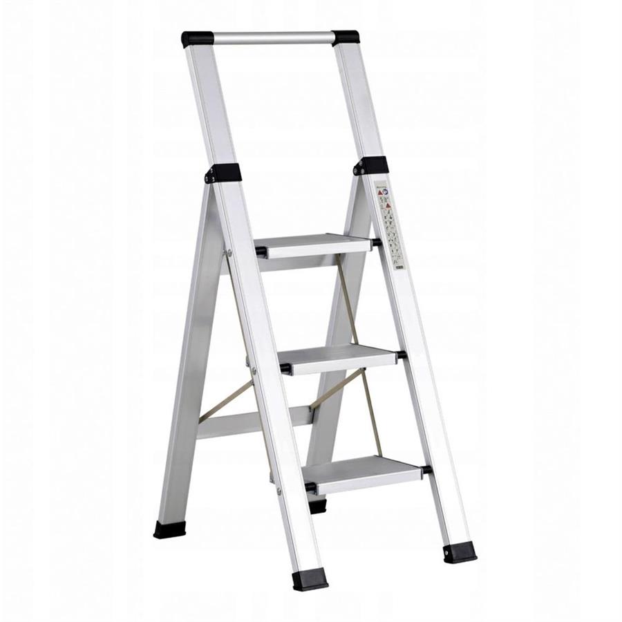 Scala piatta 3 Gradini in alluminio galvanizzato antiscivolo portata 150 kg