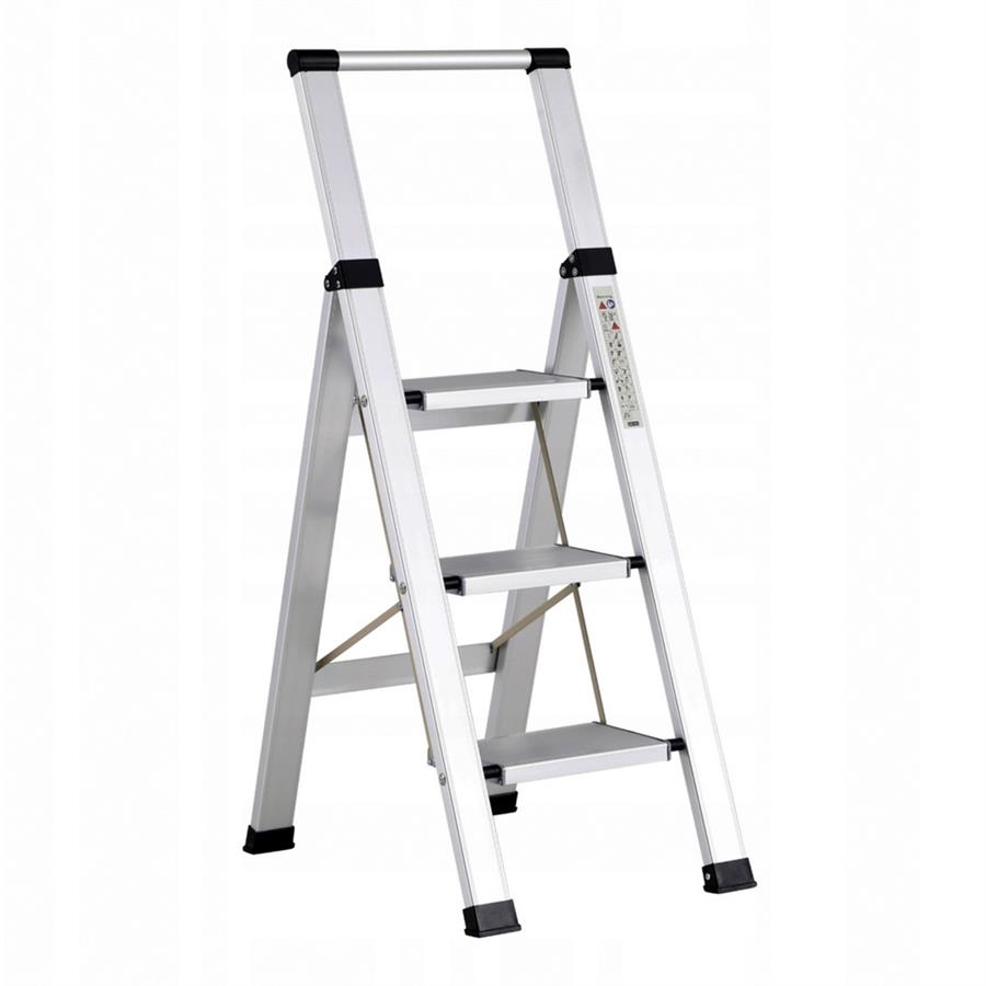 Scala piatta 3 Gradini in alluminio galvanizzato antiscivolo portata 150 kg