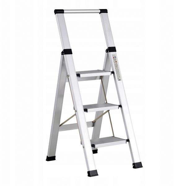 Scala piatta 3 Gradini in alluminio galvanizzato antiscivolo portata 150 kg