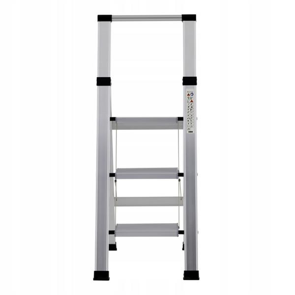 Scala piatta 3 Gradini in alluminio galvanizzato antiscivolo portata 150 kg