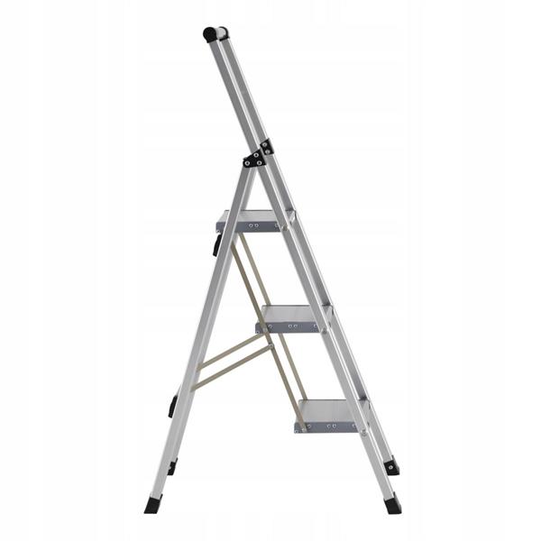 Scala piatta 3 Gradini in alluminio galvanizzato antiscivolo portata 150 kg