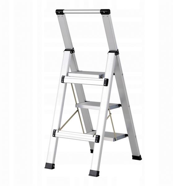 Scala piatta 3 Gradini in alluminio galvanizzato antiscivolo portata 150 kg