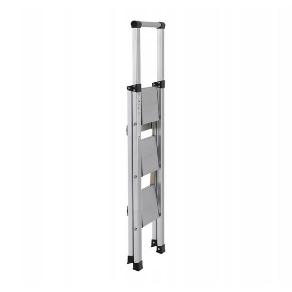 Scala piatta 3 Gradini in alluminio galvanizzato antiscivolo portata 150 kg