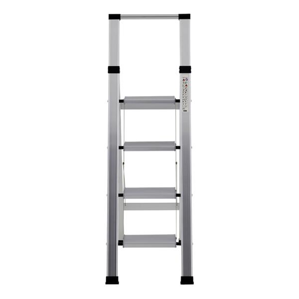 Scala piatta 4 Gradini in alluminio galvanizzato antiscivolo portata 150 kg