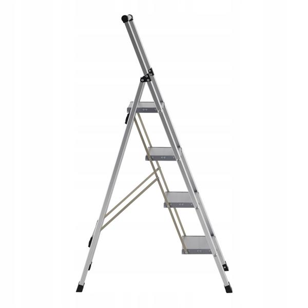 Scala piatta 4 Gradini in alluminio galvanizzato antiscivolo portata 150 kg