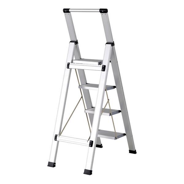 Scala piatta 4 Gradini in alluminio galvanizzato antiscivolo portata 150 kg