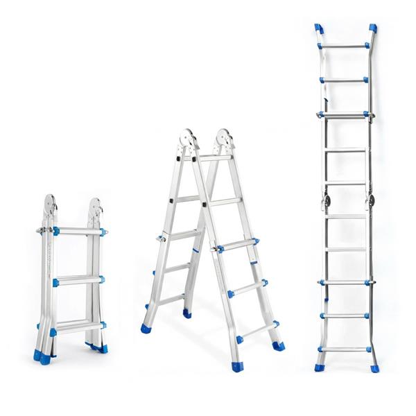 Scala multiuso pieghevole 4x3 in alluminio galvanizzato