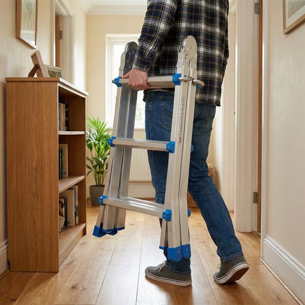 Scala multiuso pieghevole 4x3 in alluminio galvanizzato