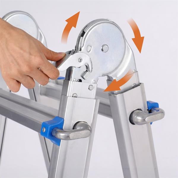 Scala multiuso pieghevole 4x3 in alluminio galvanizzato