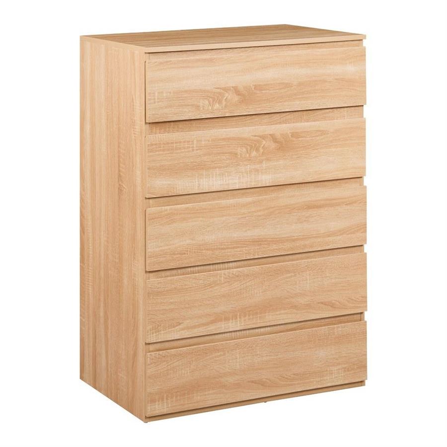 Cassettiera camera da letto con 5 cassetti legno naturale - Vale