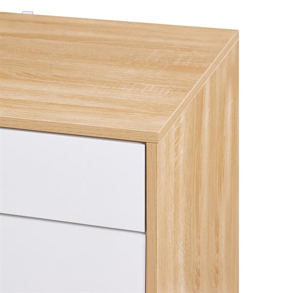 Mobiletto 2 ante e 1 cassetto bianco e rovere 76,8x50x113 cm - Sky