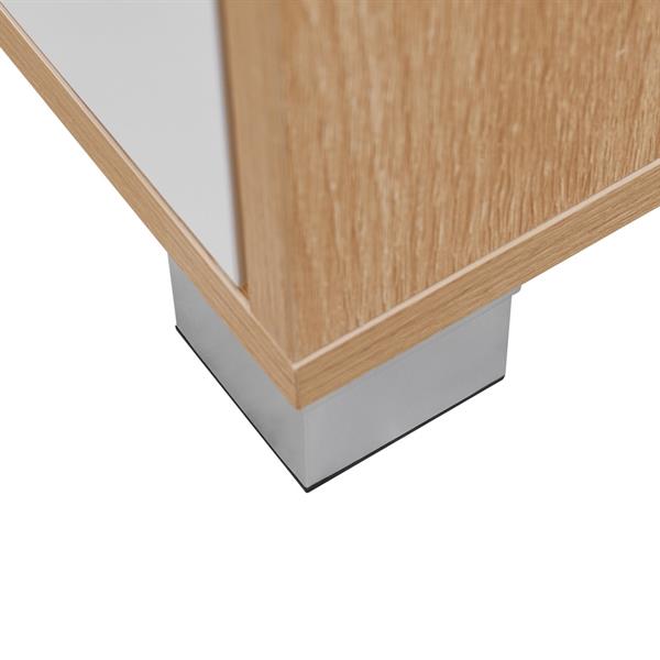 Mobiletto 2 ante e 1 cassetto bianco e rovere 76,8x50x113 cm - Sky