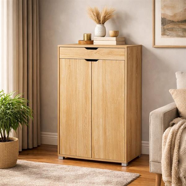 Mobiletto 2 ante e 1 cassetto rovere naturale 76,8x50x113 cm - Sky