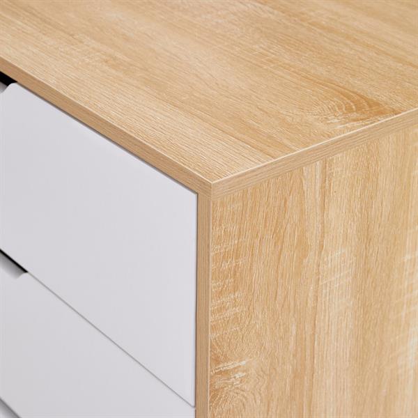 Cassettiera 6 cassetti bianca e rovere 68x40x115 cm - Sky