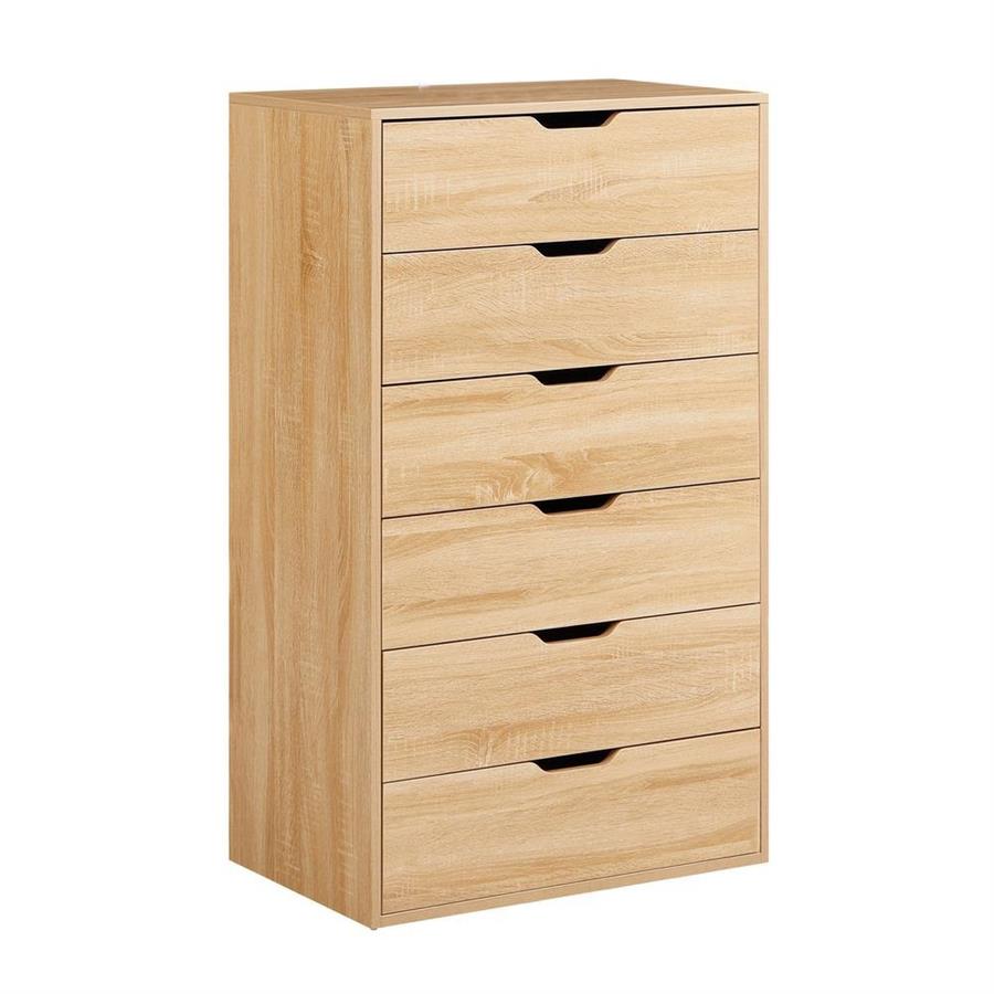 Cassettiera 6 cassetti in rovere naturale 68x40x115 cm - Sky