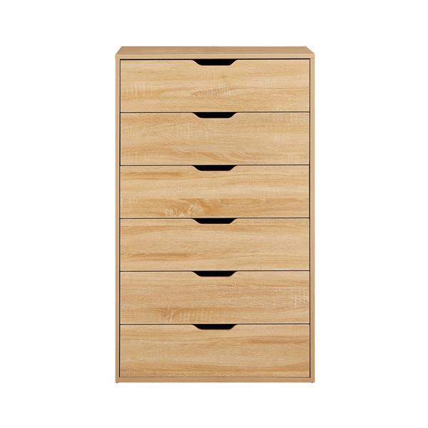 Cassettiera 6 cassetti in rovere naturale 68x40x115 cm - Sky