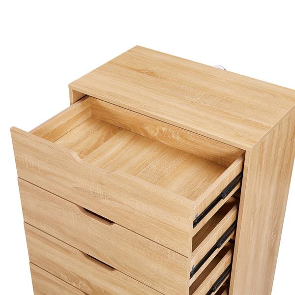 Cassettiera 6 cassetti in rovere naturale 68x40x115 cm - Sky