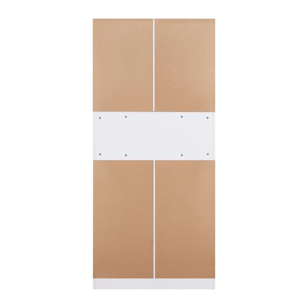 Credenza alta bianca 2 ante vetrate e vano a vista 84x32x190 cm - Provenza