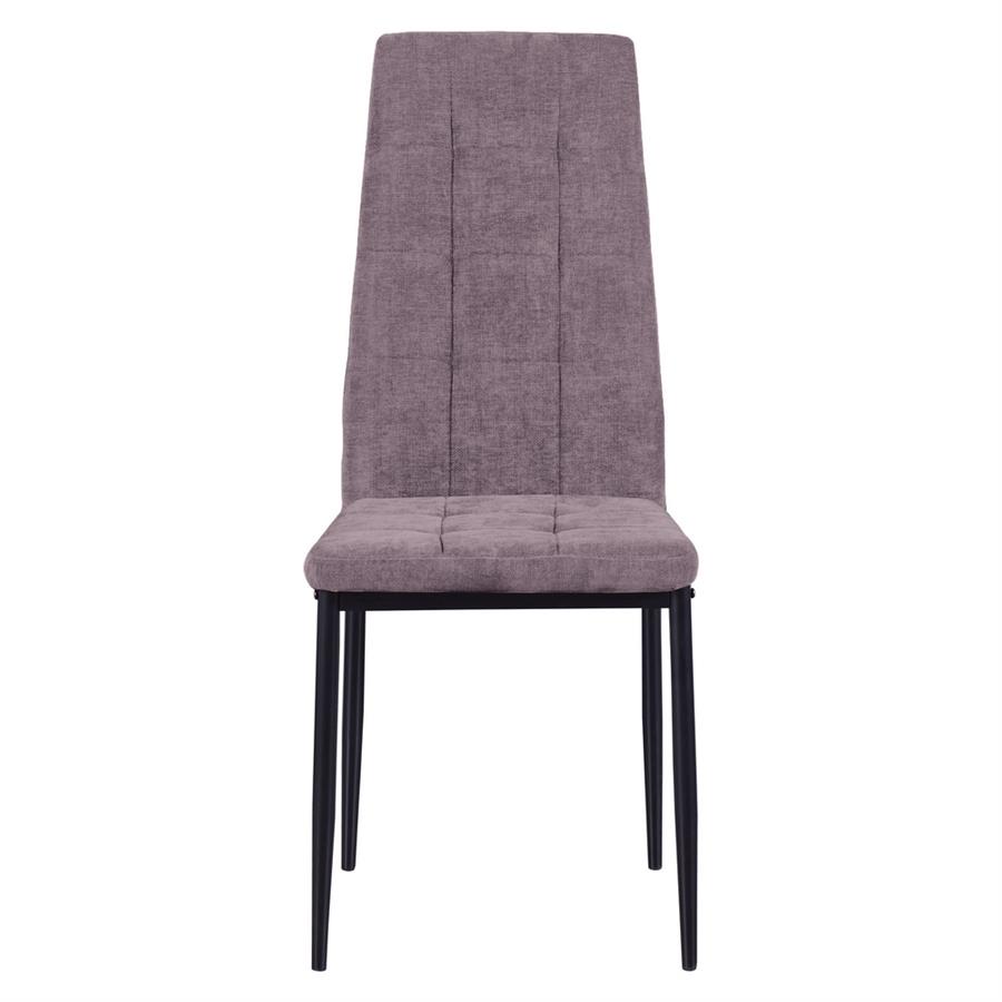 Sedie sala da pranzo in tessuto prugna con gambe metallo - Milano