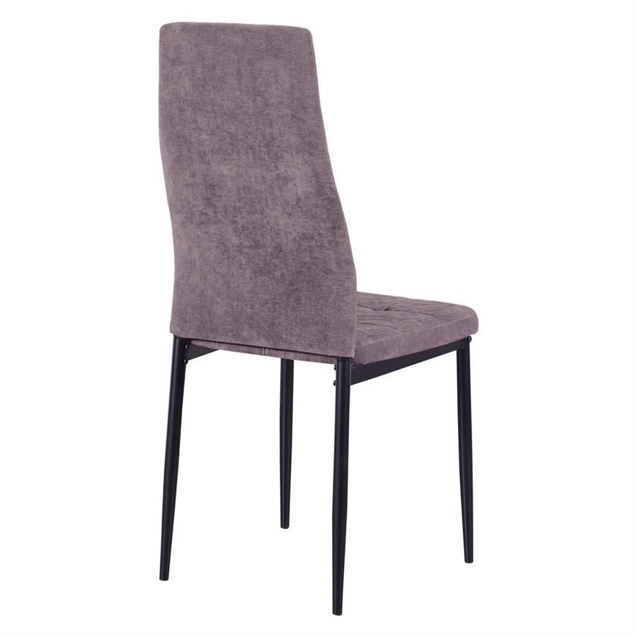 Sedie sala da pranzo in tessuto prugna con gambe metallo - Milano