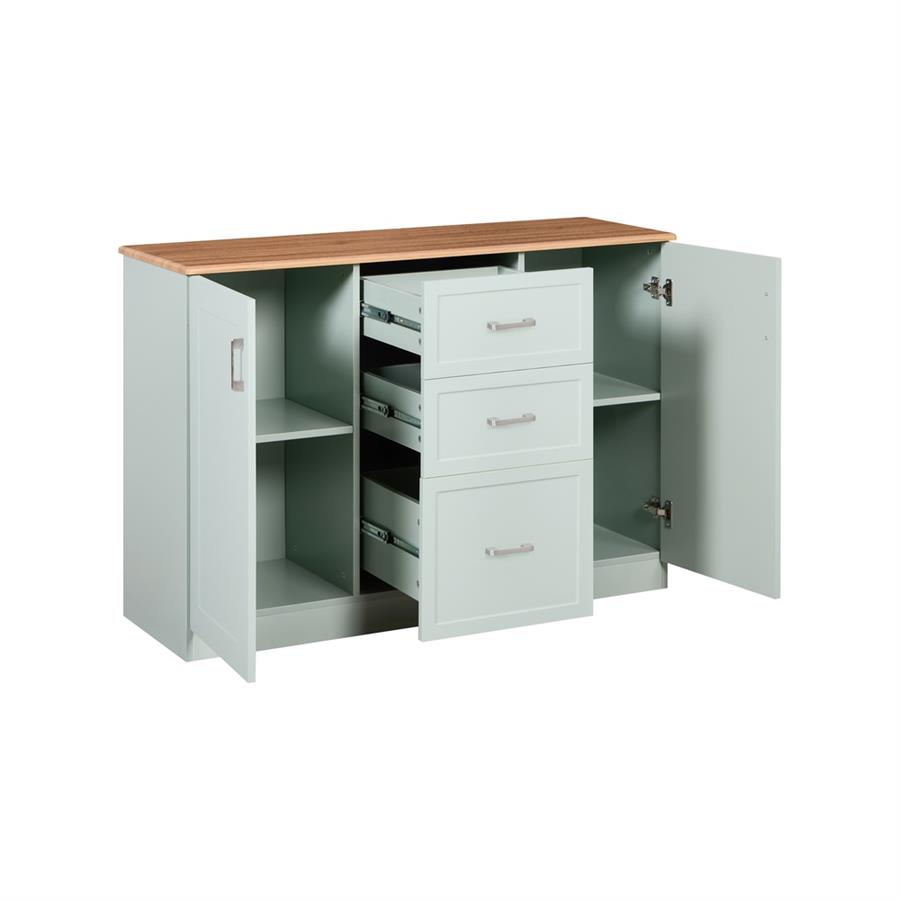 Credenza con top in legno verde salvia 120x82,5x40 cm - Ginevra